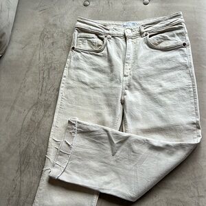 Zara high waist stretch, cropped flare ankle jeans. Sz - 8